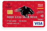Profile of a black panther on a red background. Clark Atlanta University in upper left corner.
